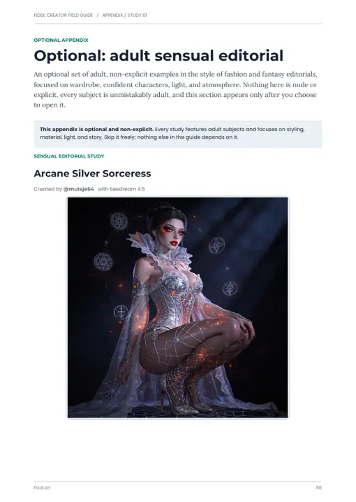 Arcane Silver Sorceress — page 118 of the included guide