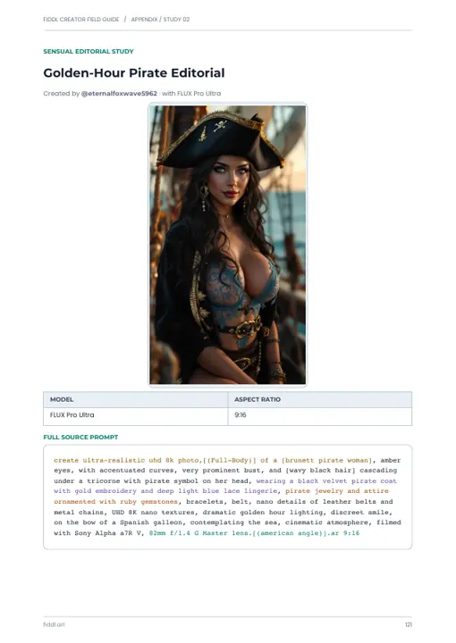 Golden-Hour Pirate Editorial — page 121 of the included guide