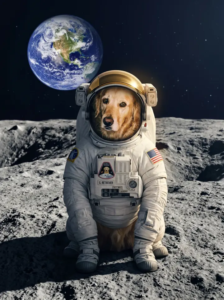 Dog as an astronaut