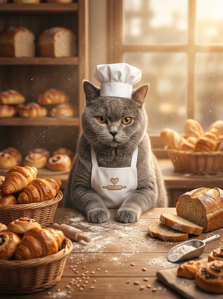Cat as a pastry chef