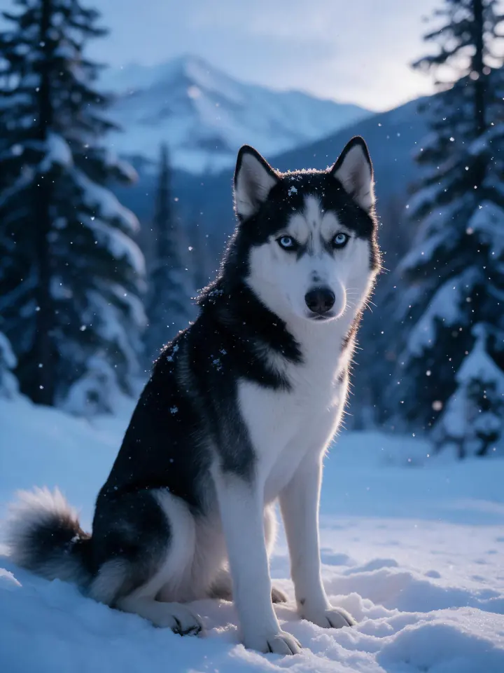 Snowfall portrait