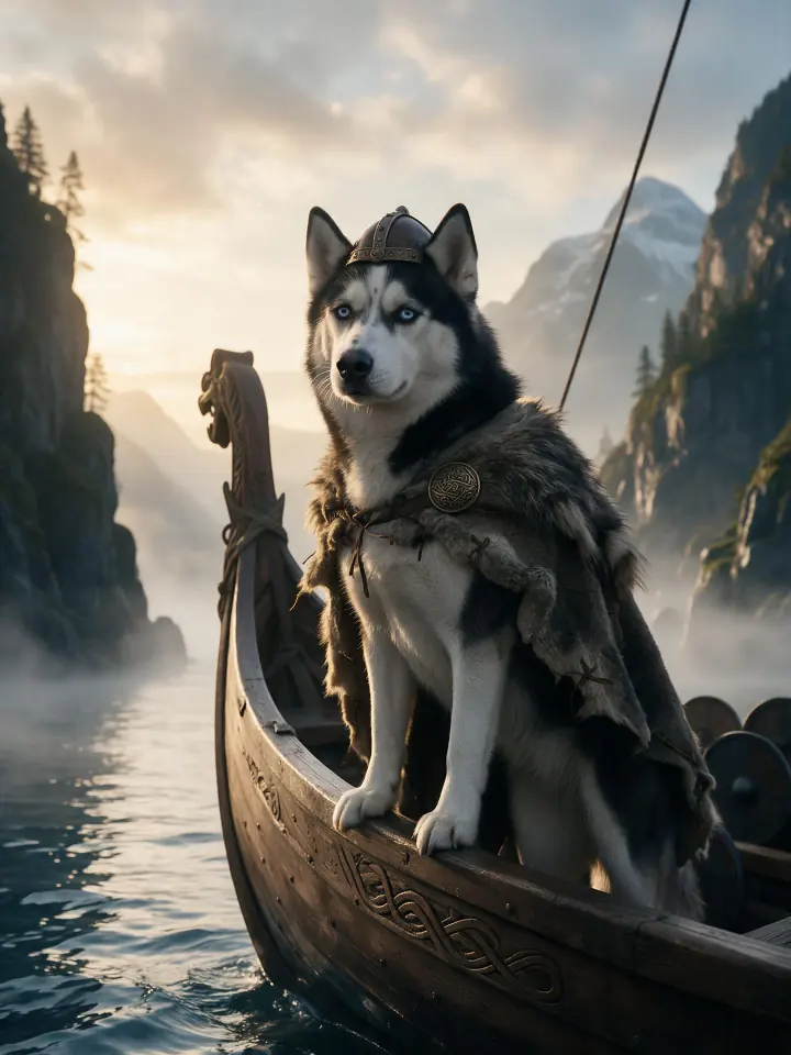 Dog as a viking