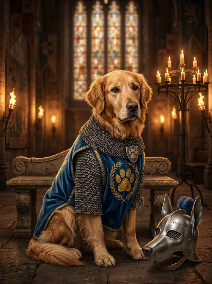 Dog as a knight